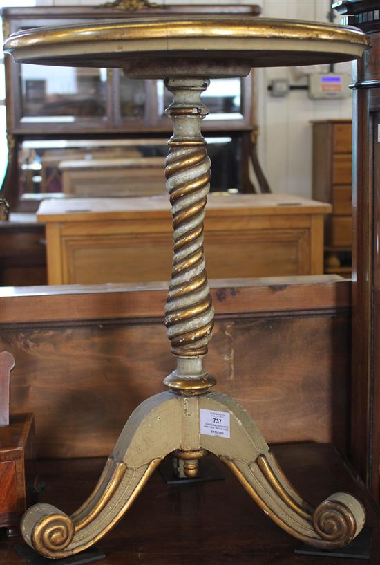 Painted and decorated wine table with Sevres style inset plaque top